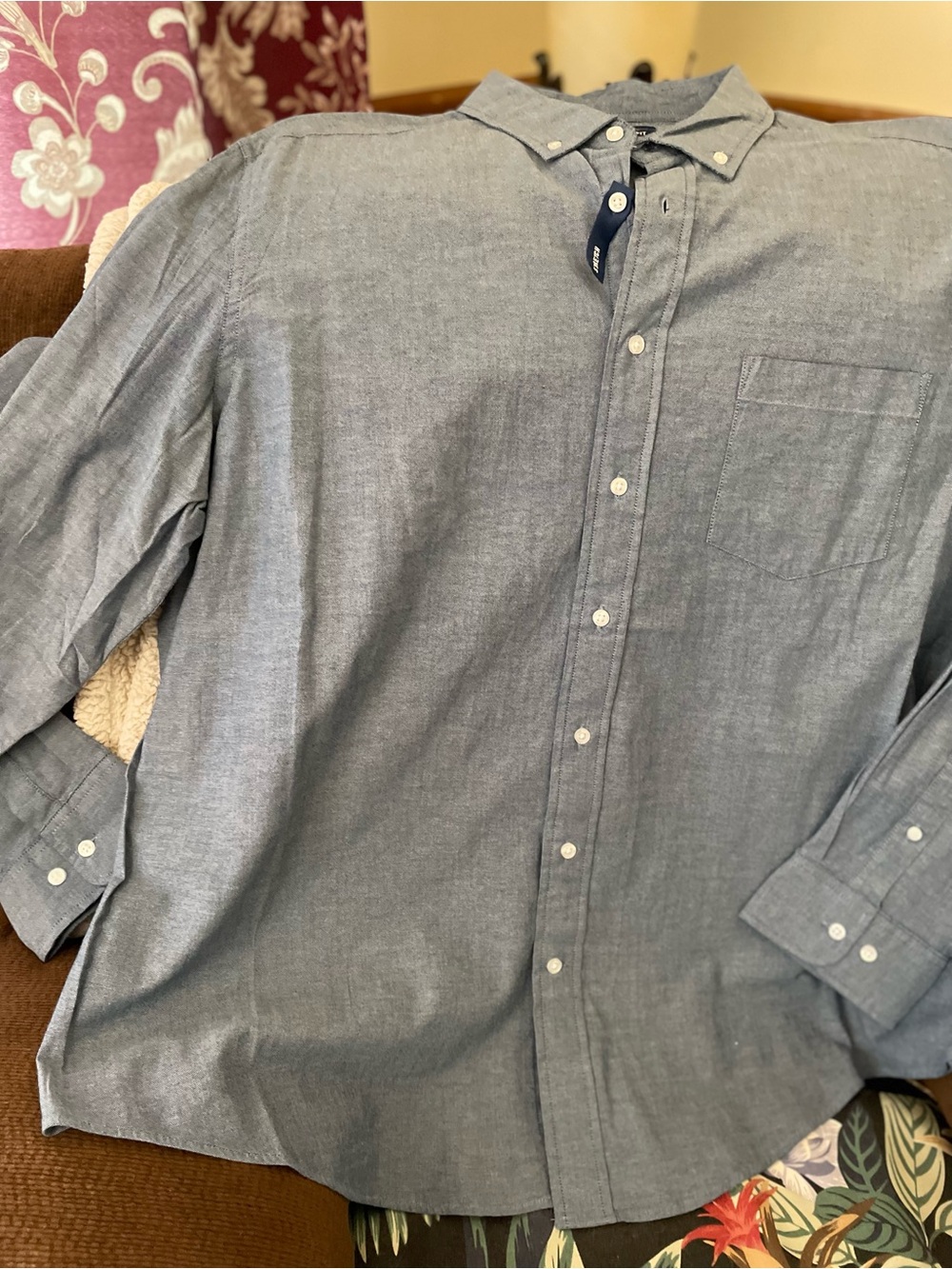 Men’s lightweight long sleeve George Brand Shirt. Sz 2xl Classic fit denim color - Picture 2 of 4